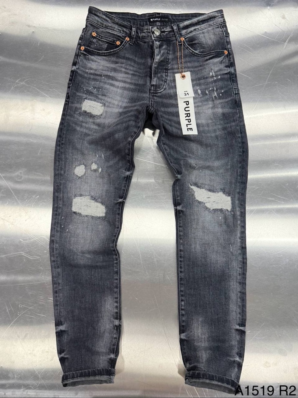 Men's Distressed Black Slim Jeans